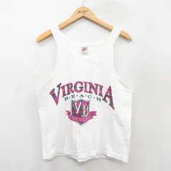 M/古着 ナイキ NIKE ビンテージ タンクトップ メンズ 90s バージニア ビーチ コットン クルーネック 白 ホワイト 25jul07 中古