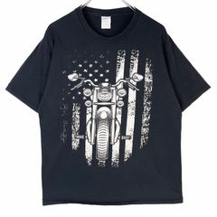 ポート&カンパニーPort&Company半袖TシャツバイクTモーターサイクルBIKE星条旗アメリカUSA黒ブラックフェードvintageヴィンテージ40622