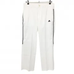 【美品】アディダス パンツ 白 サイドライン ロゴ刺しゅう  メンズ 82 ゴルフウェア adidas