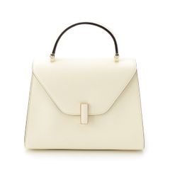 ヴァレクストラ ソフトカーフスキン イジィデ ミディアム 2WAY ハンドバッグ ホワイト【中古】