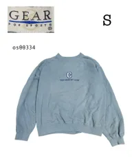 古着　GEAR裏起毛スウェットトレーナー　刺繍ロゴワッペン Sグリーン　os00334