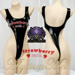 セクシーエナメルレオタードボディスーツ水着コスプレ衣装　ハイレグ　いちご柄　ボンデージ　ボディコン　コスチューム　クラブ　ハロウィンコスプレ大人レディース　クリスマス会　部屋着　ルームウエア　ランジェリー　ビキニ写真撮影　ステージ　在宅コスプレ　プレゼント変装