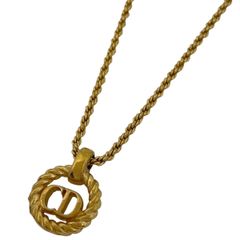 【在庫一掃】 クリスチャンディオール Christian Dior ロゴ ラウンド ネックレス CD ネックレス GP ゴールド レディース 【中古】