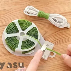 園芸用 結束テープ 結束バンド 繰り返し使える 結束ソフトワイヤー ガーデンバンド 支柱パーツ ビニールタイ カッター付 家庭菜園 誘引 支