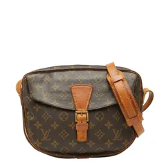 ルイ ヴィトン モノグラム ジュヌフィーユMM 斜め掛け ショルダーバッグ M51226 ブラウン PVC レザー レディース LOUIS VUITTON【1-0238891】