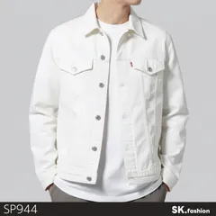 美品 DIESEL ディーゼル ジャケット・アウター デニムジャケット 長袖 ホワイトカラー ロゴボタン カジュアル 　ホワイト　 【SP944-00】 送料無料　古着　メンズ