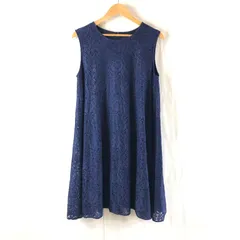 オットー Otto Collection ワンピース ノースリーブ レース 花 フレア ネイビー Lサイズ 2025071100099のサムネイル
