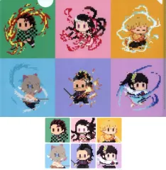 【中古】クリアファイル D.集合(6人) クリアファイル＆ポストカードセット 「鬼滅の刃 ドットシリーズ アニプレックス オンラインくじ」 C賞