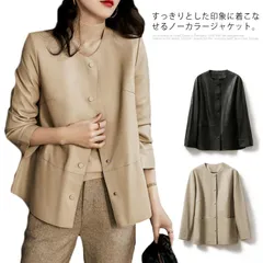 ジャケット レディース ノーカラー フェイクレザージャケット PU 合皮 ブルゾン アウター コート 合成皮革 ジャケット 裏起毛 裏ボア ボタン 無地 送料無料 大きサイズ カジュアル きれいめ 大#tim1588