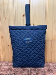 350  上履き入れ　黒色　シューズケース　シューズ入れ　キルティング生地　キルト　黒　ブラック　シンプル　小学校　こども園