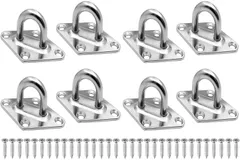 【在庫セール】アイ耐久性壁/天井マウントフック フック ネジ16個付き ステンレスループ 天井フック ステンレスループ U型 固定 304ステンレス鋼 金具 天井吊り下げ用 取り付け金具 パッドアイ 耐腐食性 パッドアイ 止め 高強度木製ドア 壁掛け式 戸棚