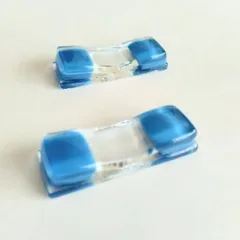 ガラス製　『箸置き』　２個セット　　　　　マリンブルー