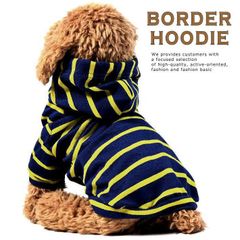 【在庫限り！】【ボーダーがおしゃれ】犬服 ドッグウェア パーカー ボーダー ストライプ NEK 春 夏 秋 春用 夏用 秋用 プレゼント ギフト インスタ映え 7987961 (ネイビー×イエロー)