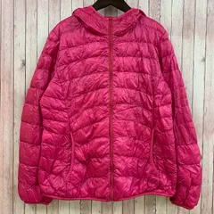ユニクロ UNIQLO ウルトラライトダウン ダウンジャケット フード ジップアップ ナイロン ピンク XL