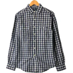古着 ラルフローレン Ralph Lauren POLO by Ralph Lauren チェック柄 長袖 リネンシャツ メンズM相当/eaa577508