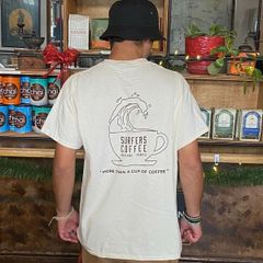 ★2025新作★人気★希少品 SURFERS COFFEE Tシャツ WAVE IN CUP ナチュラル S～XLサイズ 送料無料 SST-SC-WCNT