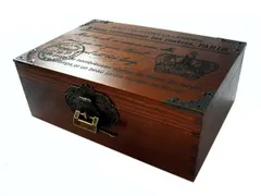 【在庫処分】大きめサイズ 25cm巾 小物入 装飾 ビンテージ調 レトロ ボックス 鍵付 木製 アンティーク調 （アールプランニング） r_planning