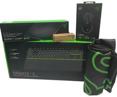◇ Razer Starter Bundle ORNATA V3 X / GIGANTUS V2 / COBRA キーボード＋マウスパッド＋マウス 3点セット ノベルティ付き 【元箱開封済み/保管品】 ゲーミング PCアクセサリー / 新品