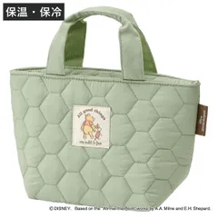 ランチバッグ キルティング生地ランチバッグ くまのプーさん （ プーさん お弁当袋 ミニバッグ 手提げ サブバック 鞄 保温 保冷 バッグ トート キルティング かばん カバン お弁当用 お弁当入れ 保冷剤 保冷ランチバッグ ）