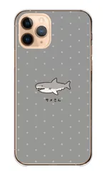 iPhone 17e ケース アイフォン17e スマホケース ハードケース サメ 鮫 イラスト 手描き ゆるい 海 魚 かわいい パロディ おもしろ 小さい ワンポイント カラー04