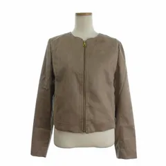 ブルーレーベルクレストブリッジ BLUE LABEL CRESTBRIDGE 美品 23AW スエードライク起毛ジャケット ノーカラー ジップアップ 無地 55F04-246-40 ベージュ 38のサムネイル