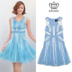 【ERUKEI / エルケイ】ミニワンピースドレス ブルー sugar シュガー
