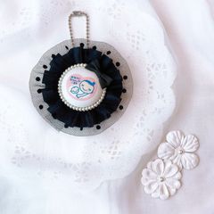 ハンドメイド　両面マタニティマーク　チュールロゼット　ブラックxブラック　完成品