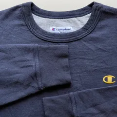 Champion ロゴ刺繍　ネイビー　古着スウェット