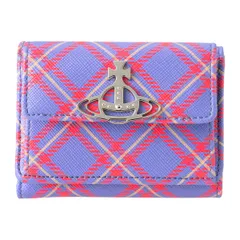 新品 ヴィヴィアン ウエストウッド Vivienne Westwood 3つ折り財布 ブルー/オレンジタータン