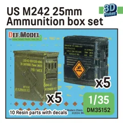 【新品】プラモデル 1/35 現用 アメリカ M242ブッシュマスター25mm機関砲 弾薬箱セット(10個入) ディティールアップパーツ [DM35152]