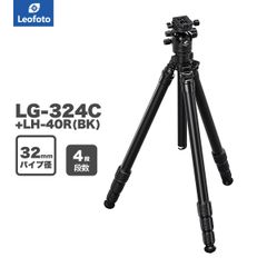 Leofoto(レオフォト) LG-324C+LH-40R(BK)防水カーボン三脚＋自由雲台セット［ルシファー/ガブリエルシリーズ｜最大脚径32mm｜4段｜3/8,1/4インチ対応｜ボール径40mm｜プレートNP-60付属｜アルカスイス互換］