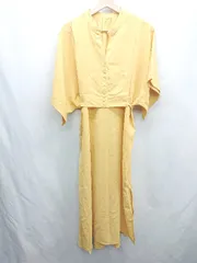 ◇ ⊂ Lowy by CORNERS 七分袖 ロング ワンピース サイズM イエロー レディース E  【1501160042415】