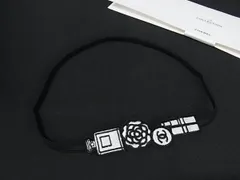 ■極美品■ CHANEL シャネル ココマーク カメリア ブックバンド ブックマーク しおり ブラック系×ホワイト系 DI1663