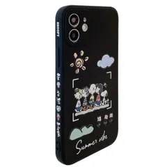 スヌーピー iPhone12 用 ケース スマホケース iphone12 用ケース アイフォン12 用 シリコンカバー レンズ保護 ワイヤレス充電対応 指紋防止【全機種対応】6.1インチ iPhone12用 黒