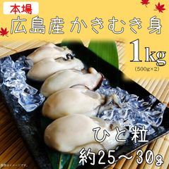 【広島産かきむき身】広島魚市場おすすめ！ ひと粒約約25～30ｇの冷凍牡蠣むき身