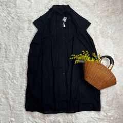 新品 ピンタックワンピース ハシゴレース ストライプ ブラック フリー