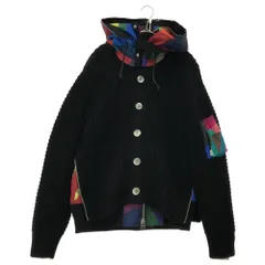Sacai (サカイ) 21AW×KAWS Wool Knit Blouson ウールニットブルゾン レイヤードジャケット カウズ ブラック/マルチ 21-02576Mのサムネイル
