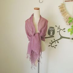 asana HEMP100% ふわふわ ショール●草木染めパープル