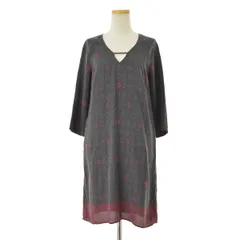 【COMPTOIRDESCOTONNIERS】総柄シルク七分袖ワンピース