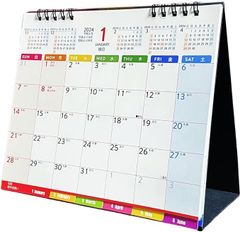 Supracing 2024年分 卓上カレンダー 【2023年12月始まり】 ６か月ひと目 卓上カレンダー 実用性抜群（日曜始1部）