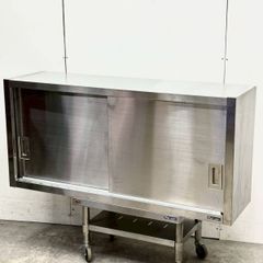マルゼン 吊戸棚 W1260×D350×600 ステンレス棚 業務用 壁付棚 吊棚 中古 引戸付