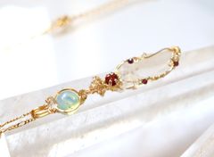 レムリアンシードクリスタルとアンダラクリスタルのワイヤージュエリーネックレス✧