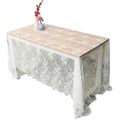 生地 裁縫 DIY テーブル飾り 刺繍 北欧風 ラッセルレース パーティー 結婚式 花柄 (150*300CM) テーブルクロス レース Formemory