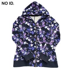 NO ID. ノーアイディー 総柄 花柄 フラワープリント クール セクシー 派手 ダブルジップ ジップアップパーカー フーディー メンズ レディース Mサイズ