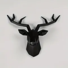 鹿オブジェ 壁飾り 室内インテリア 鹿の頭 クリスマス インテリア 壁掛け オブジェ 3D ウォールアート おしゃれ モダン リビング 玄関 ダイニング 装飾 鹿 ブラック