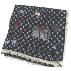 LOUIS VUITTON(ルイ・ヴィトン) エトール・キャットグラム ストール アパレル ファッション小物 犬 猫 大判 スカーフ ウール ブラック黒 マルチカラー MP2271 レディース 40802083918【中古】【アラモード】