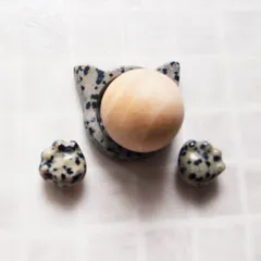 ぶち猫アロマストーンのセット♥オーガニックのアロマ精油２種類付き/母の日&父の日キャンペーン/猫が好き