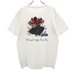 snowpeak スノーピーク バックプリント 半袖 Tシャツ M オフホワイト アウトドア メンズ 古着