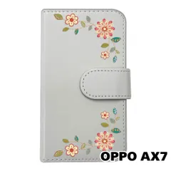 【新品未使用】 OPPO AX7 手帳型スマホ ケース 花柄 (カバー色ホワイト) エスニック ボヘミアン おしゃれ かわいい カード収納 PUレザー flip2-ax7-wh-20059のサムネイル