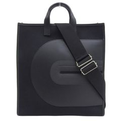 エルメス HERMES オリゾンレコード 2WAY ハンドバッグ ショルダーバッグ キャンバス レザー ブラック Y刻印 2020年 中古 新入荷 HE1057